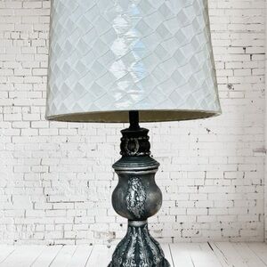 Gray Vintage-Inspired Decor Accent Lamp